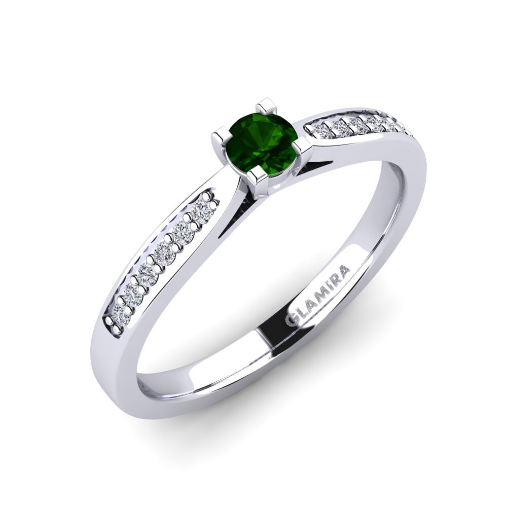 Green Tourmaline Engagement Ring Alina 0.16 crt