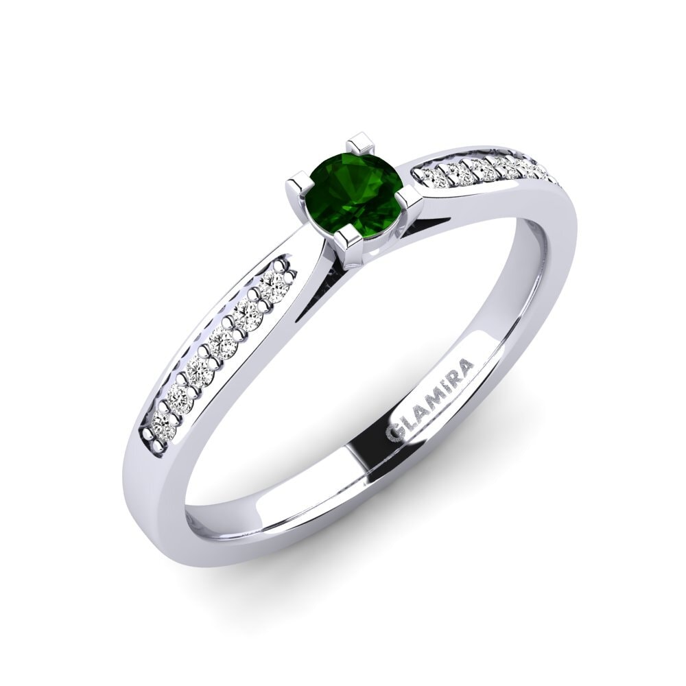 Green Tourmaline Engagement Ring Alina 0.16 crt