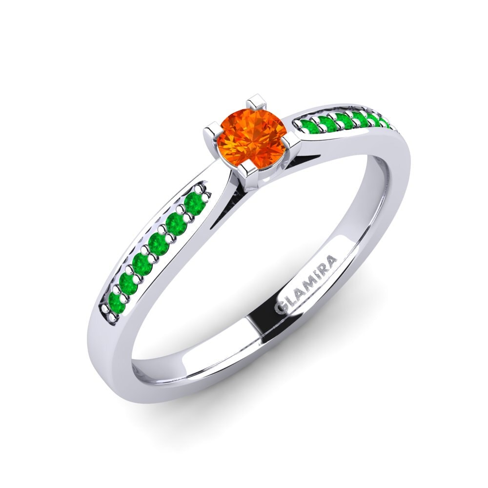 Orange Sapphire Engagement Ring Alina 0.16 crt