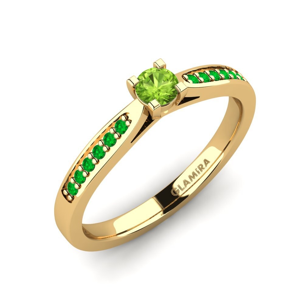 14K Geel Goud Peridoot Verlovingsring Alina 0.16crt