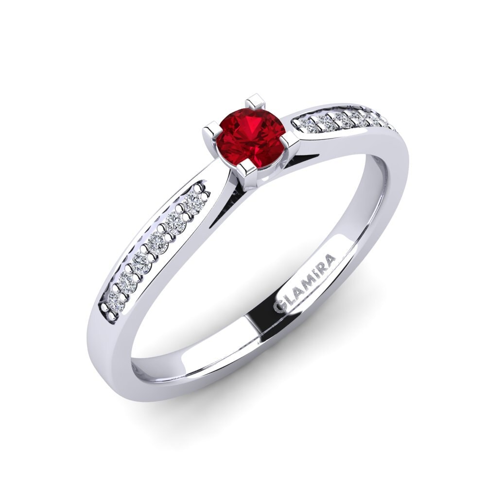 Circonita Roja Anillo de compromiso Alina 0.16crt