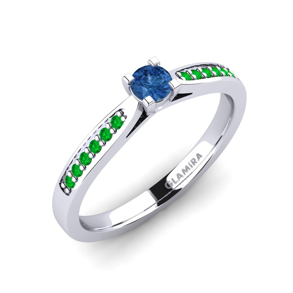 Dark Blue Zirconia Engagement Ring Alina 0.16 crt