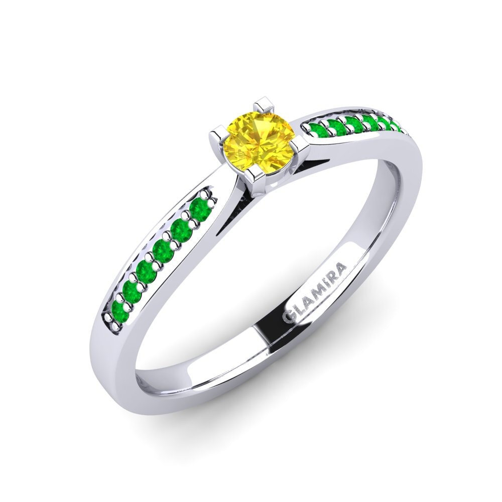 Gelber Saphir Verlobungsring Alina 0.16crt