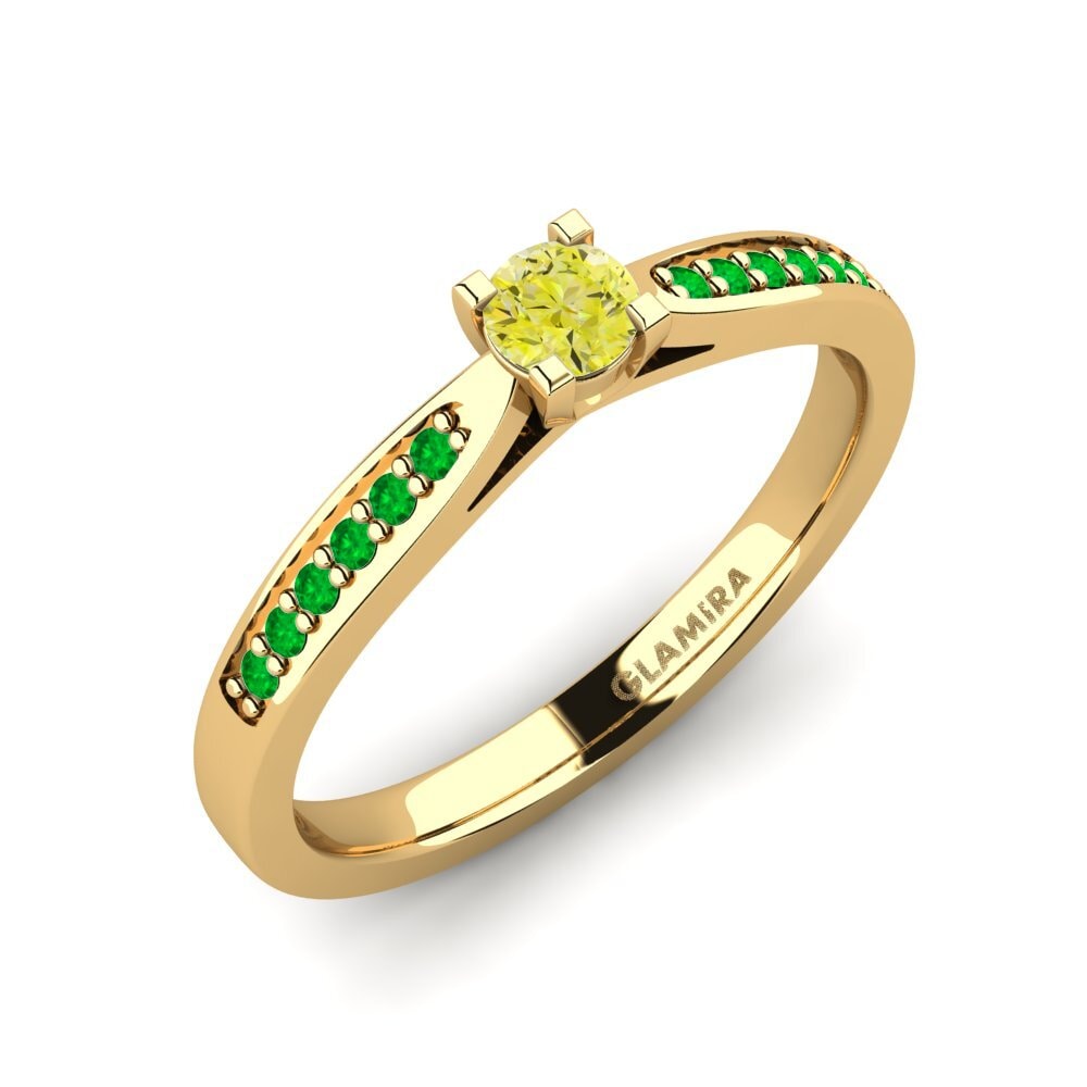 9ct Yellow Gold Engagement Ring Alina 0.16 crt