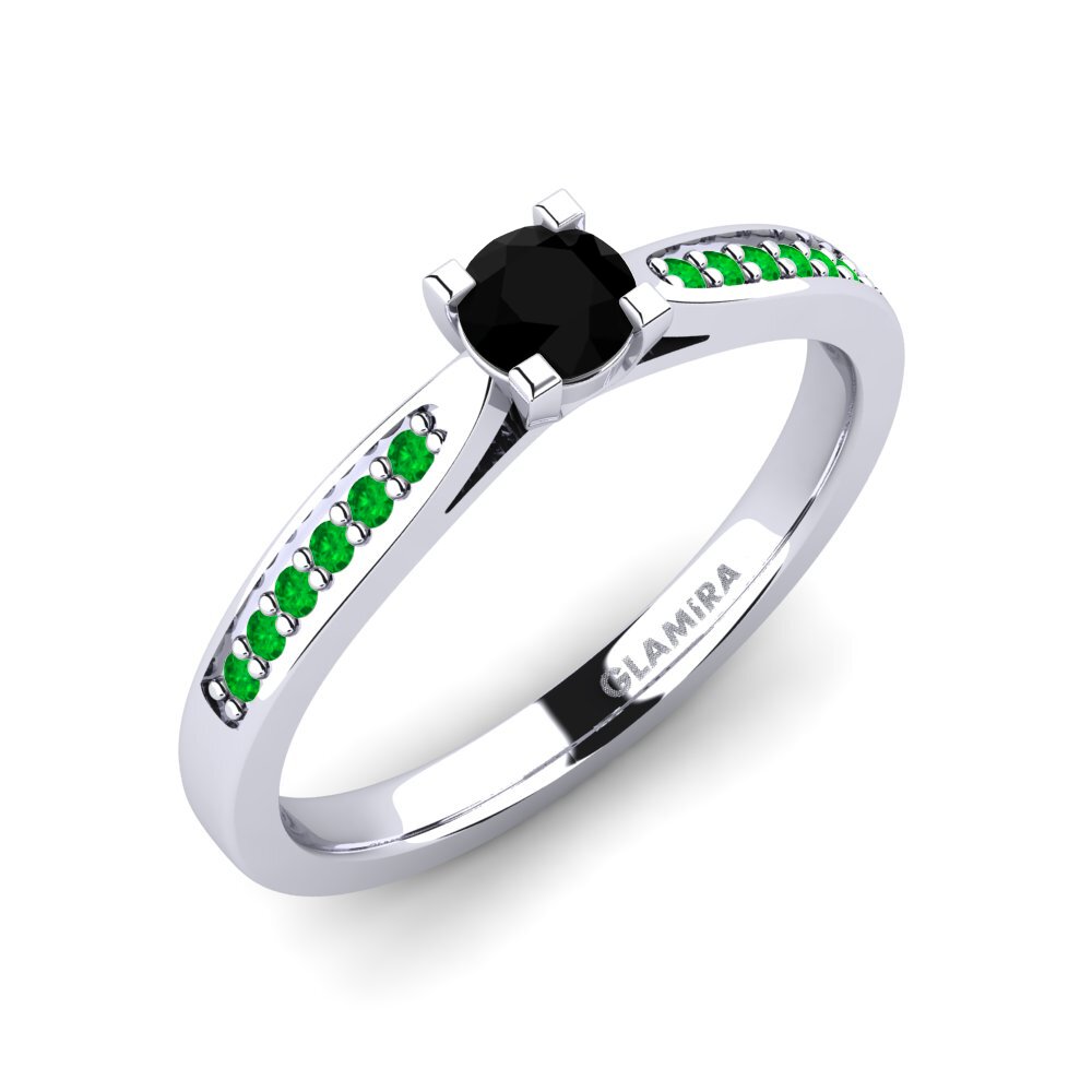 Black Sapphire Engagement Ring Alina 0.25 crt