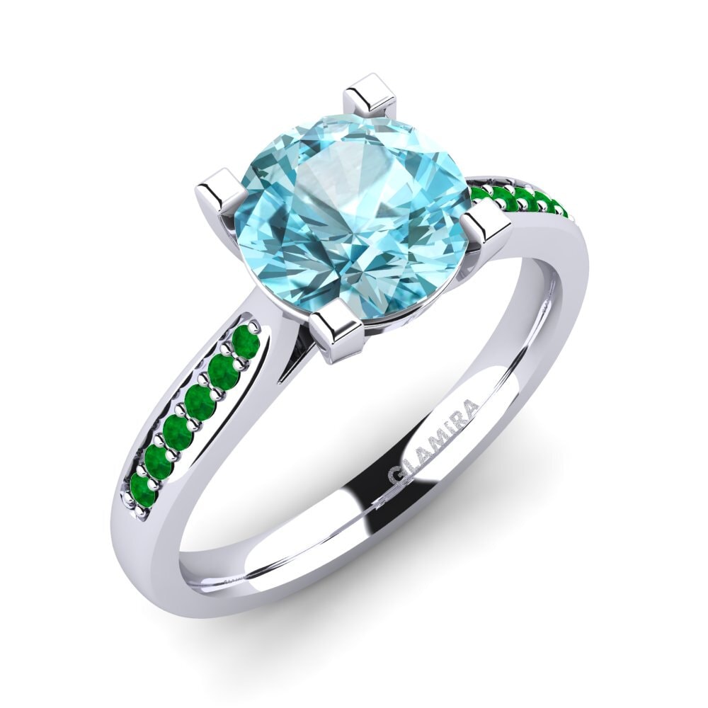 Redondo Circón Azul Anillo de compromiso Alina 2.0crt