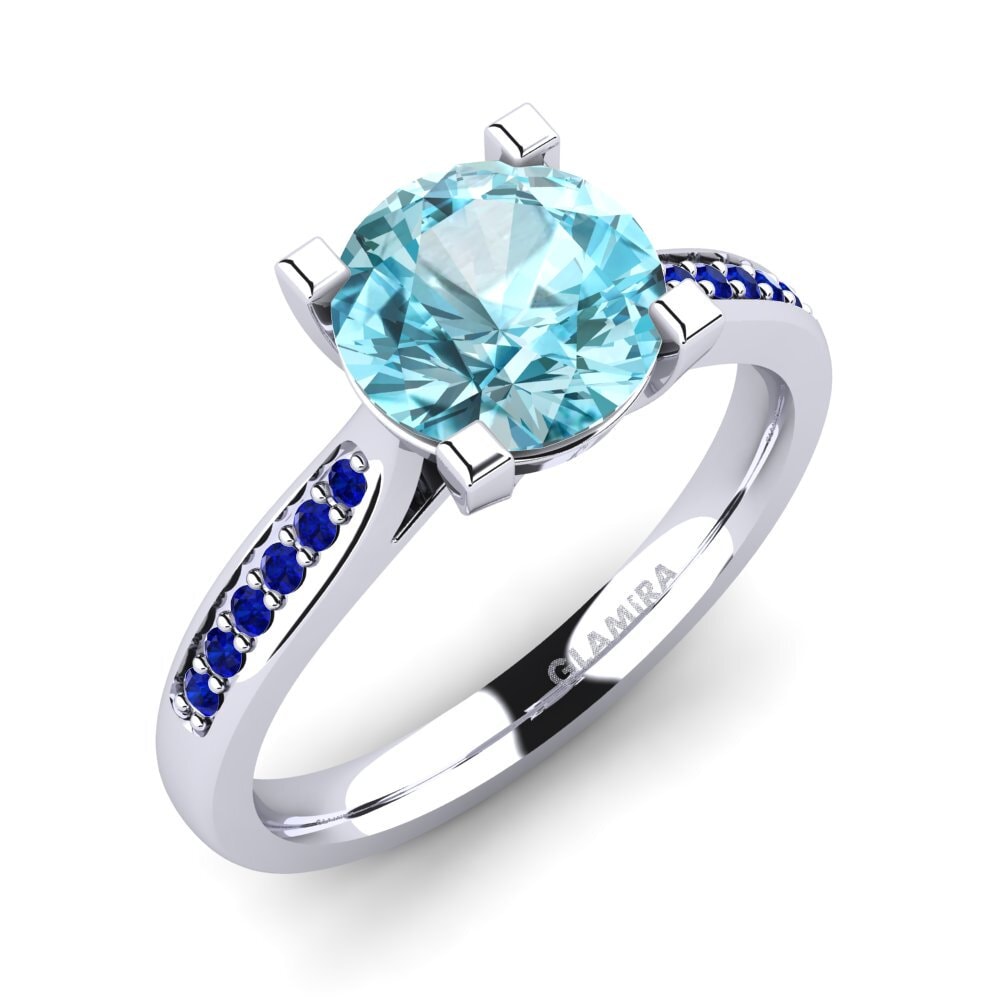 Circón Azul Anillo de compromiso Alina 2.0crt