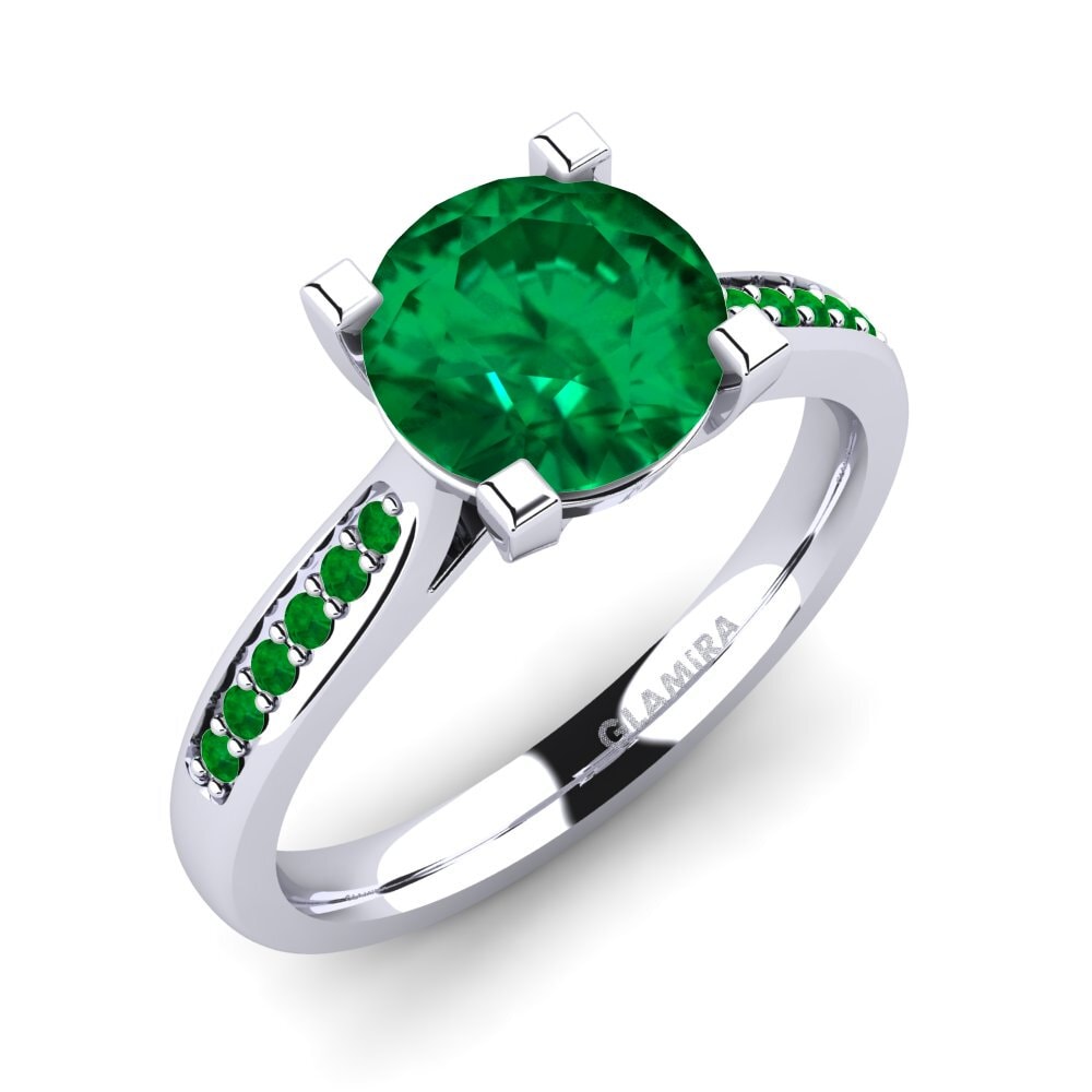 Esmeralda (creada en laboratorio) Anillo de compromiso Alina 2.0crt