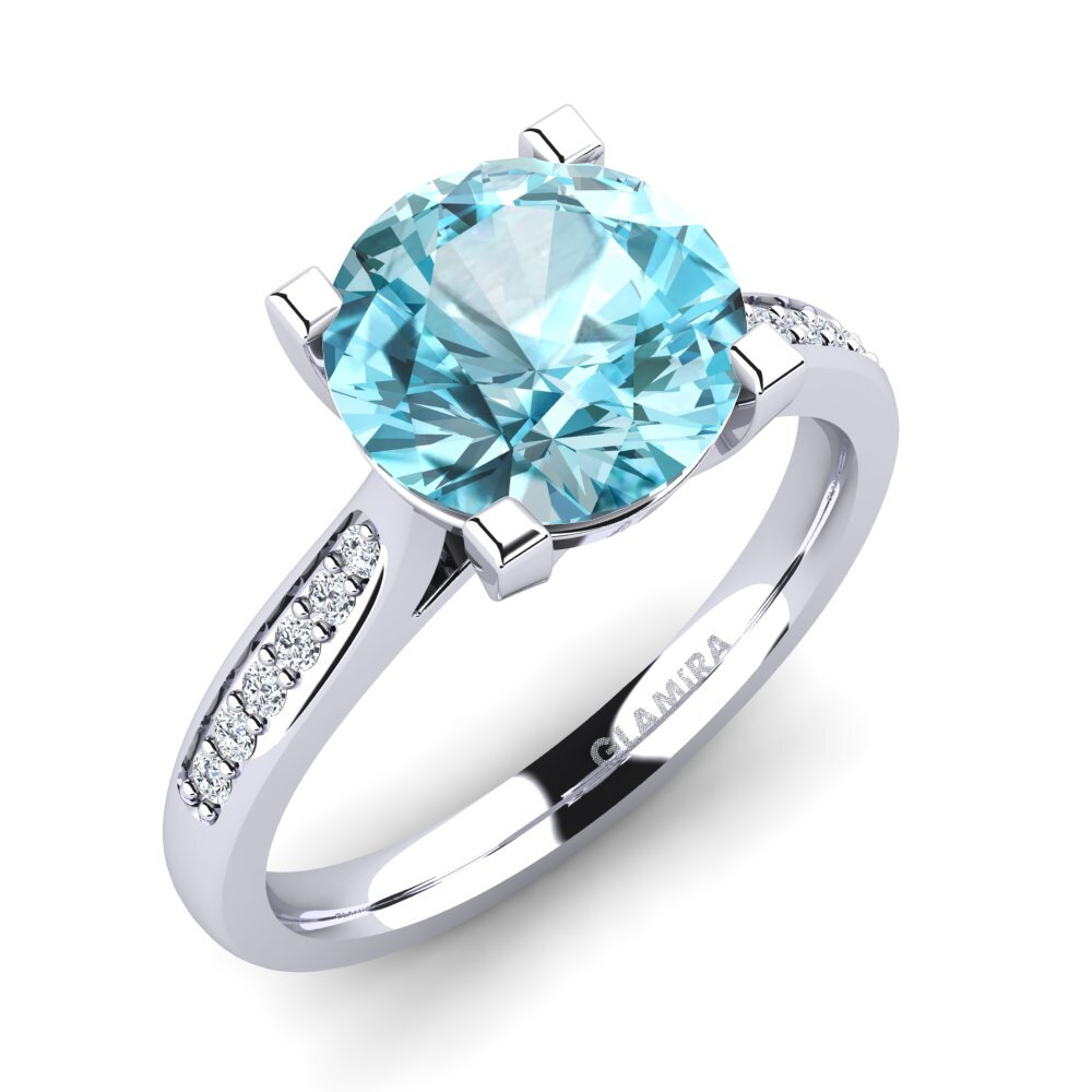 Blue Zircon Engagement Ring Alina 3.0 crt