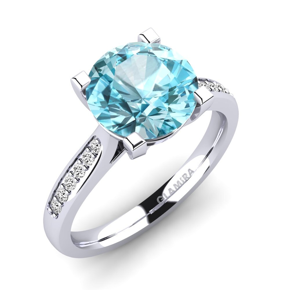 Blue Zircon Engagement Ring Alina 3.0 crt