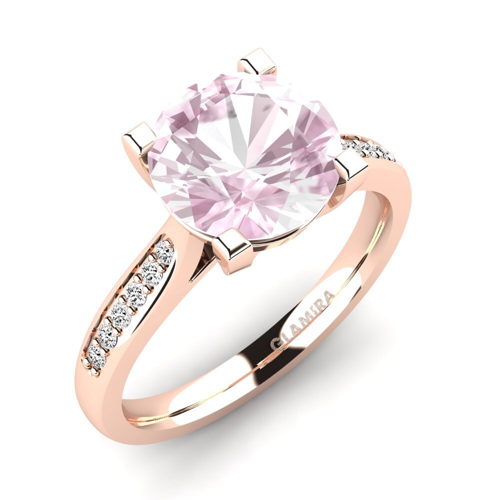 14k Oro Rosa Kunzite Anillo de compromiso Alina 3.0crt