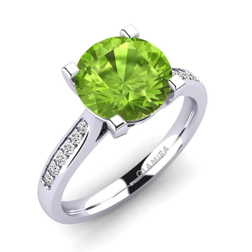 Rund Peridot Verlobungsringe Alina 3.0crt