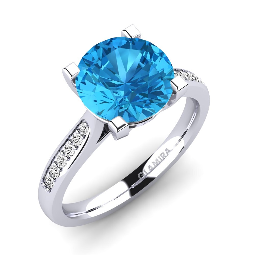 Blue Topaz Engagement Ring Alina 3.0 crt