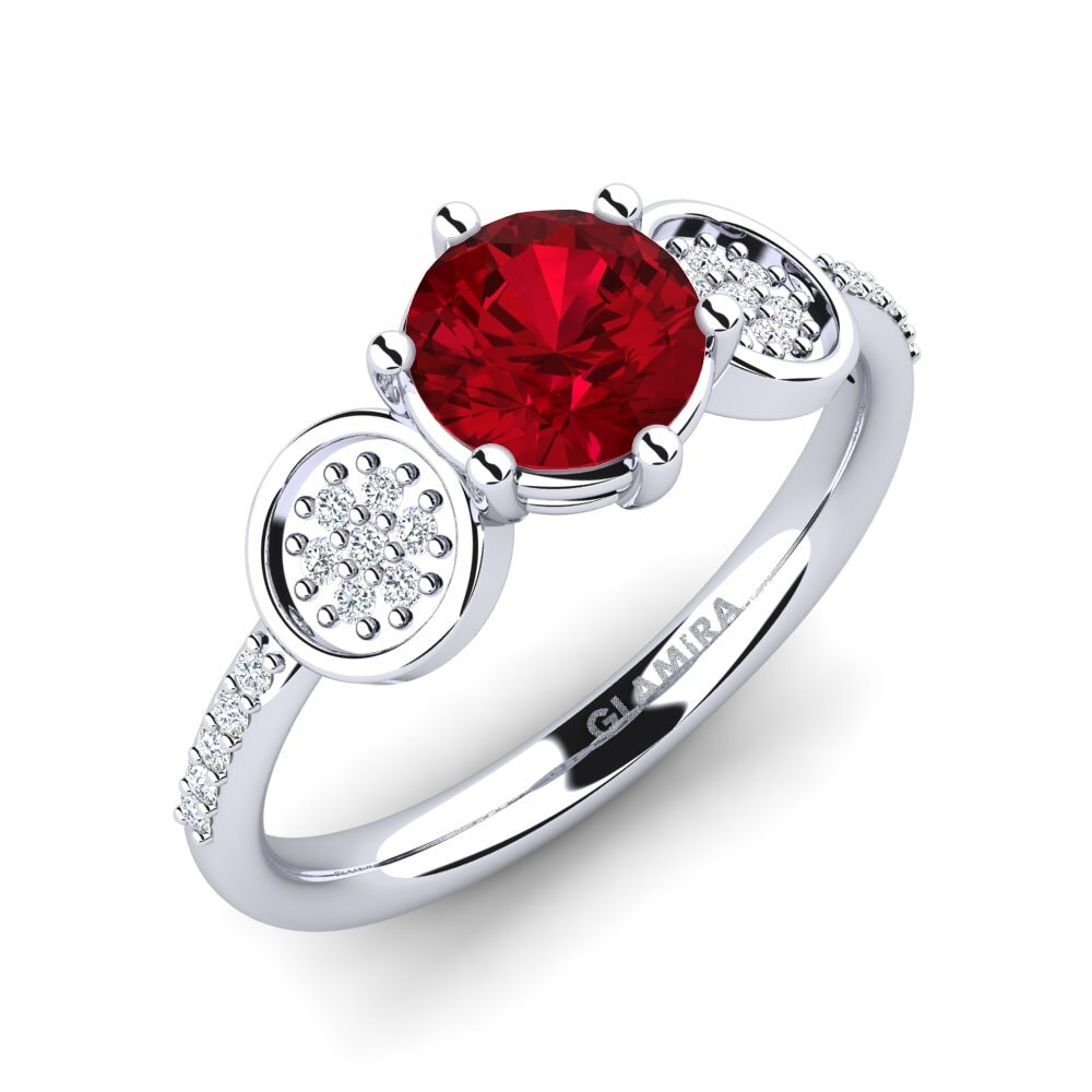 Red Zirconia Engagement Ring Alinga