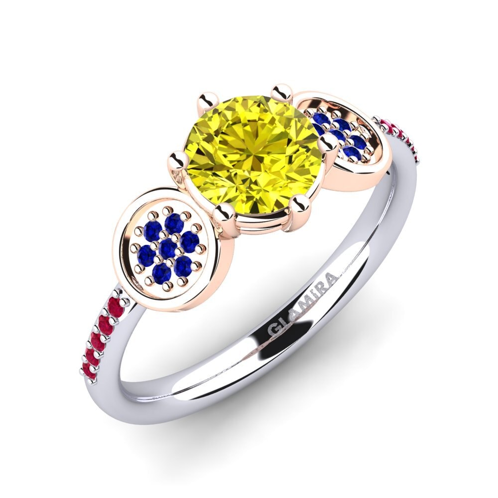 18ct White & Rose Gold Engagement Ring Alinga