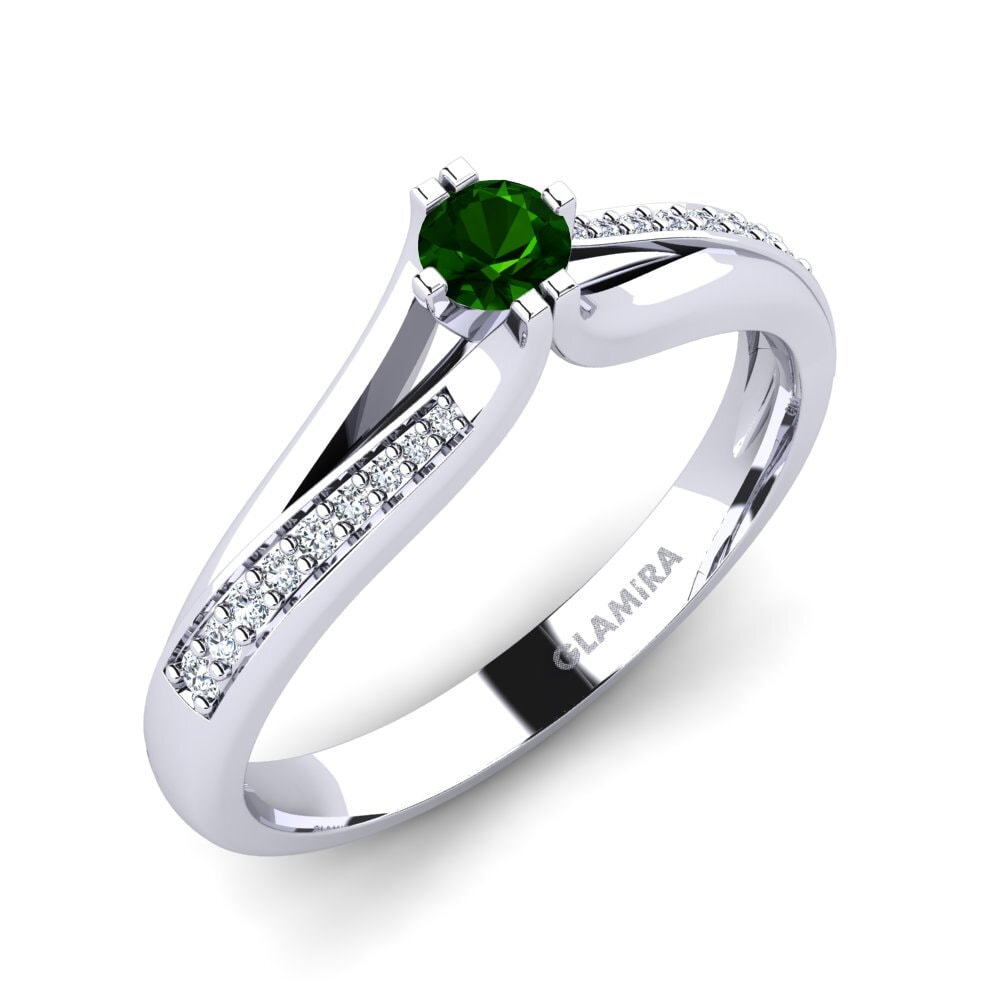 Green Tourmaline Engagement Ring Alisha 0.16 crt