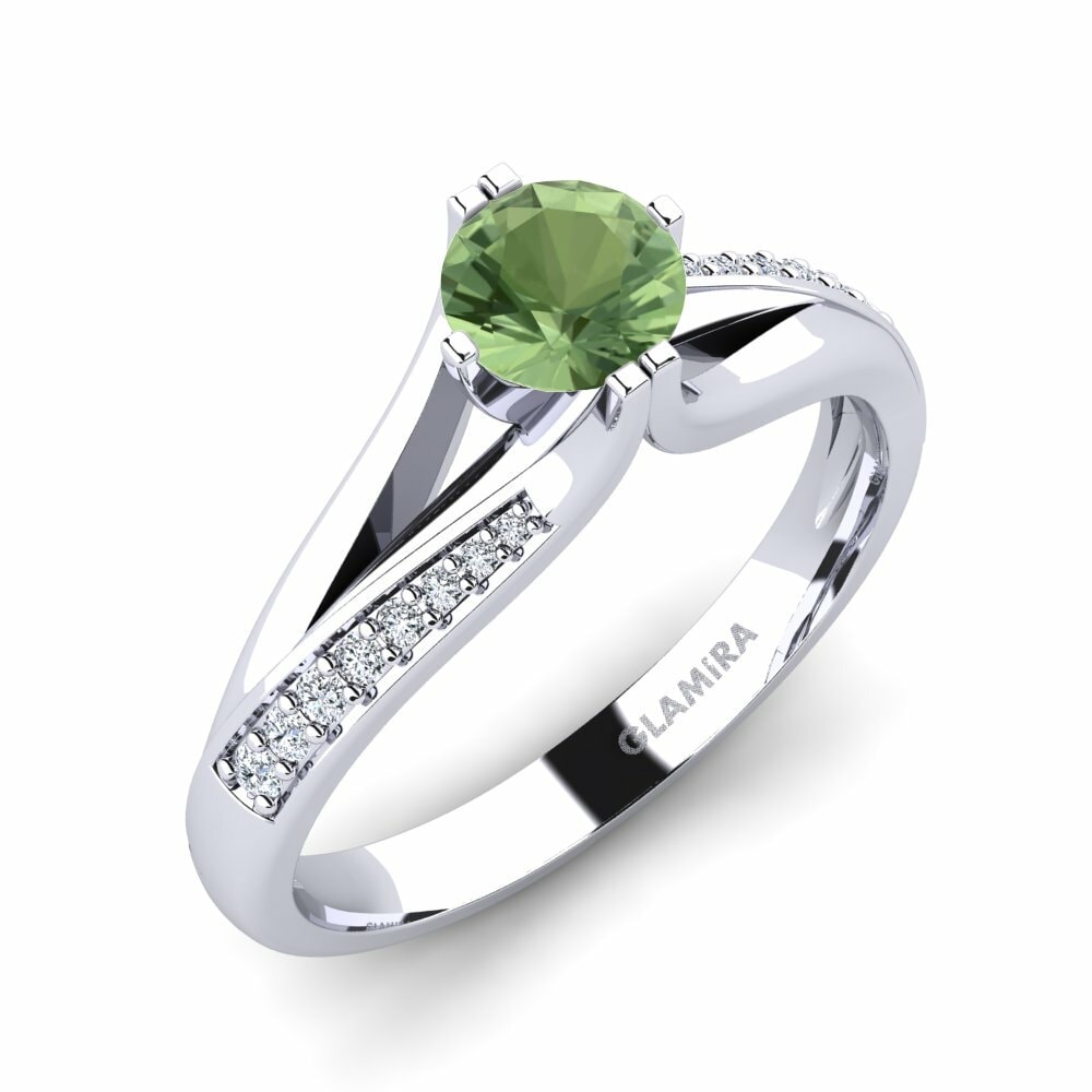 Zafiro Verde Anillo de compromiso Alisha 0.5crt