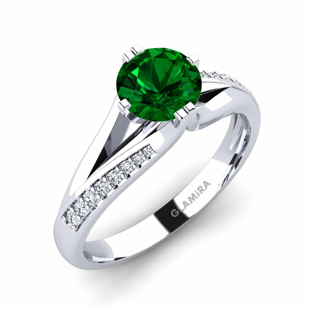 Green Zirconia Engagement Ring Alisha