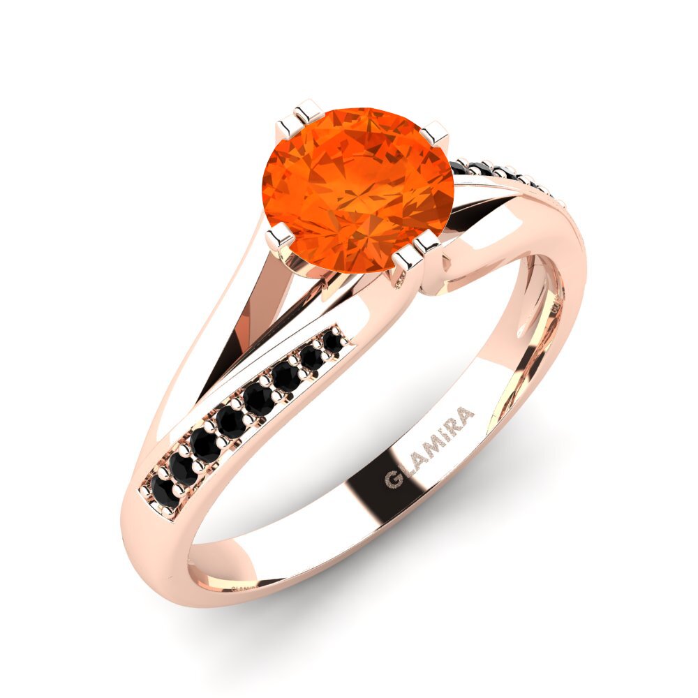 14ct Rose Gold Fire Opal Engagement Ring Alisha