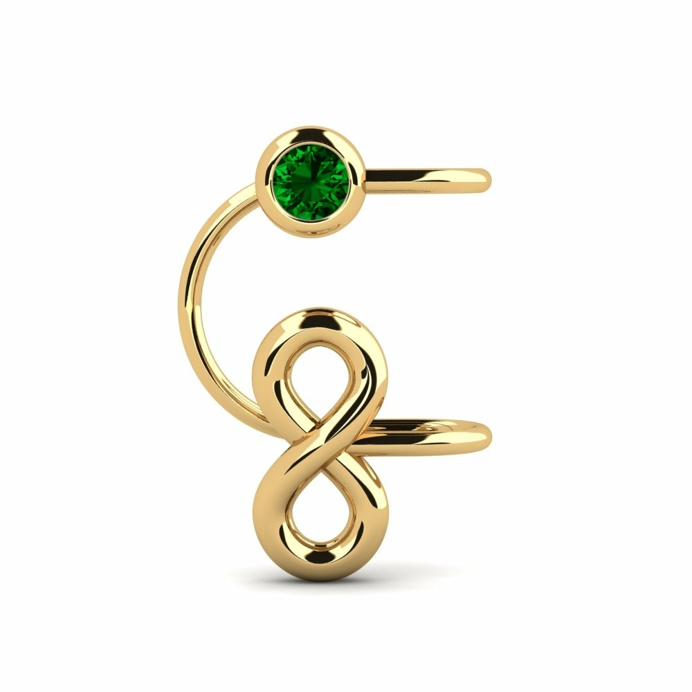Brazalete de oreja Ear Cuffs Pendientes Alistar Oro Amarillo 375 Swarovski Verde