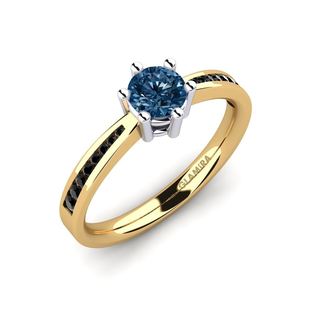18k Oro Amarillo & Blanco Anillo de compromiso Alita