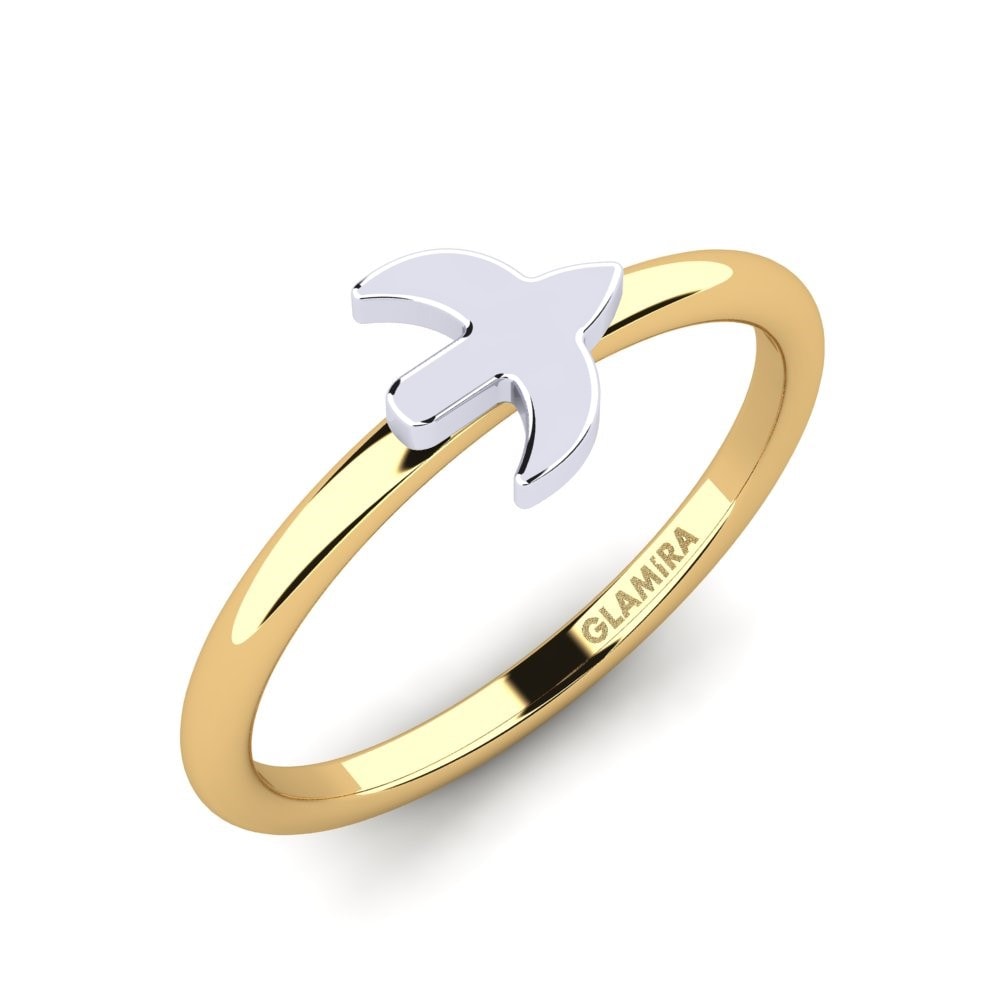 9k Oro Amarillo/Blanco Anillo Aliyesa