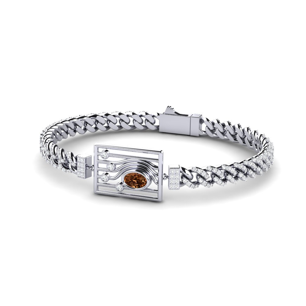 Ovalado Diamante marrón Pulsera Alizer
