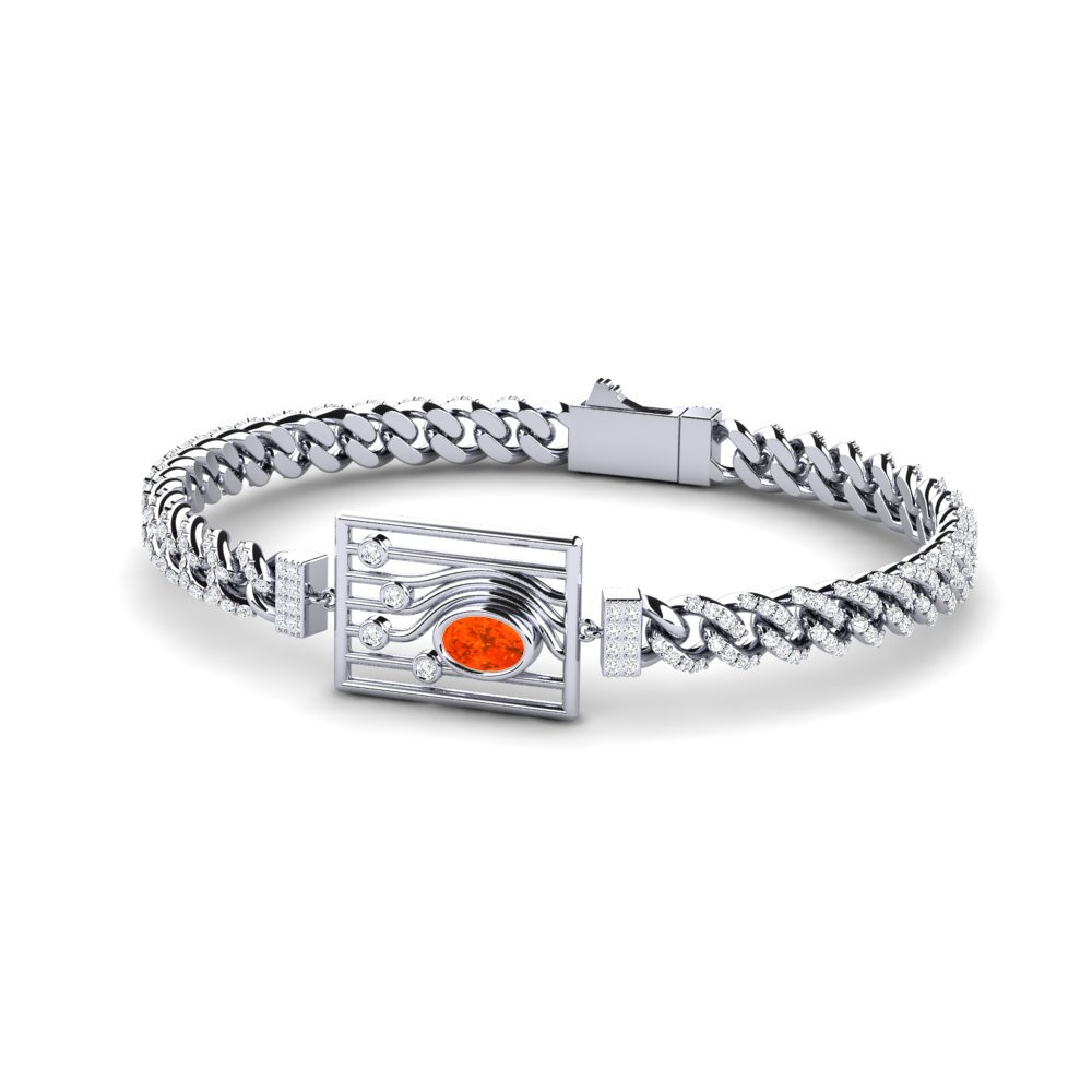 Oval Fire Opal Women's Bracelet Alizer