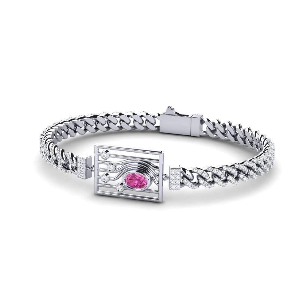 Oval Pink Topaz Women's Bracelet Alizer