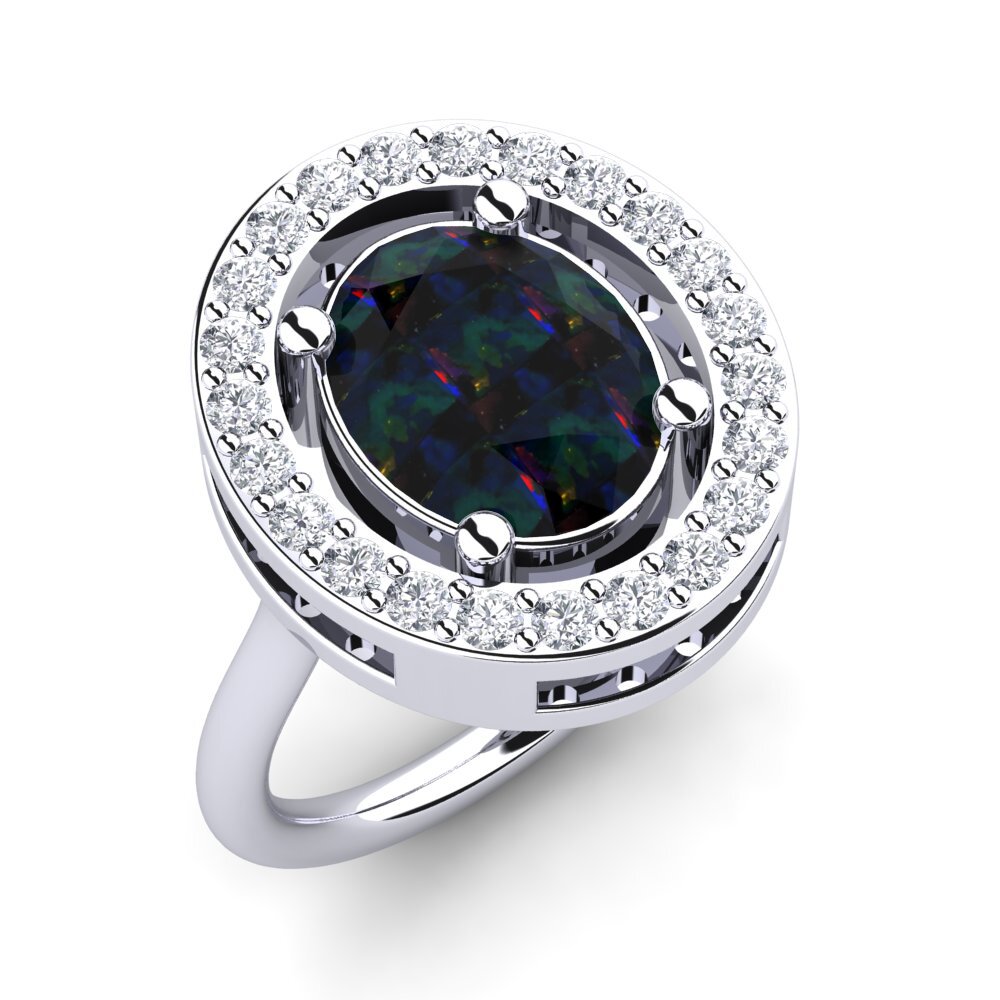 Black Opal Engagement Ring Alketa