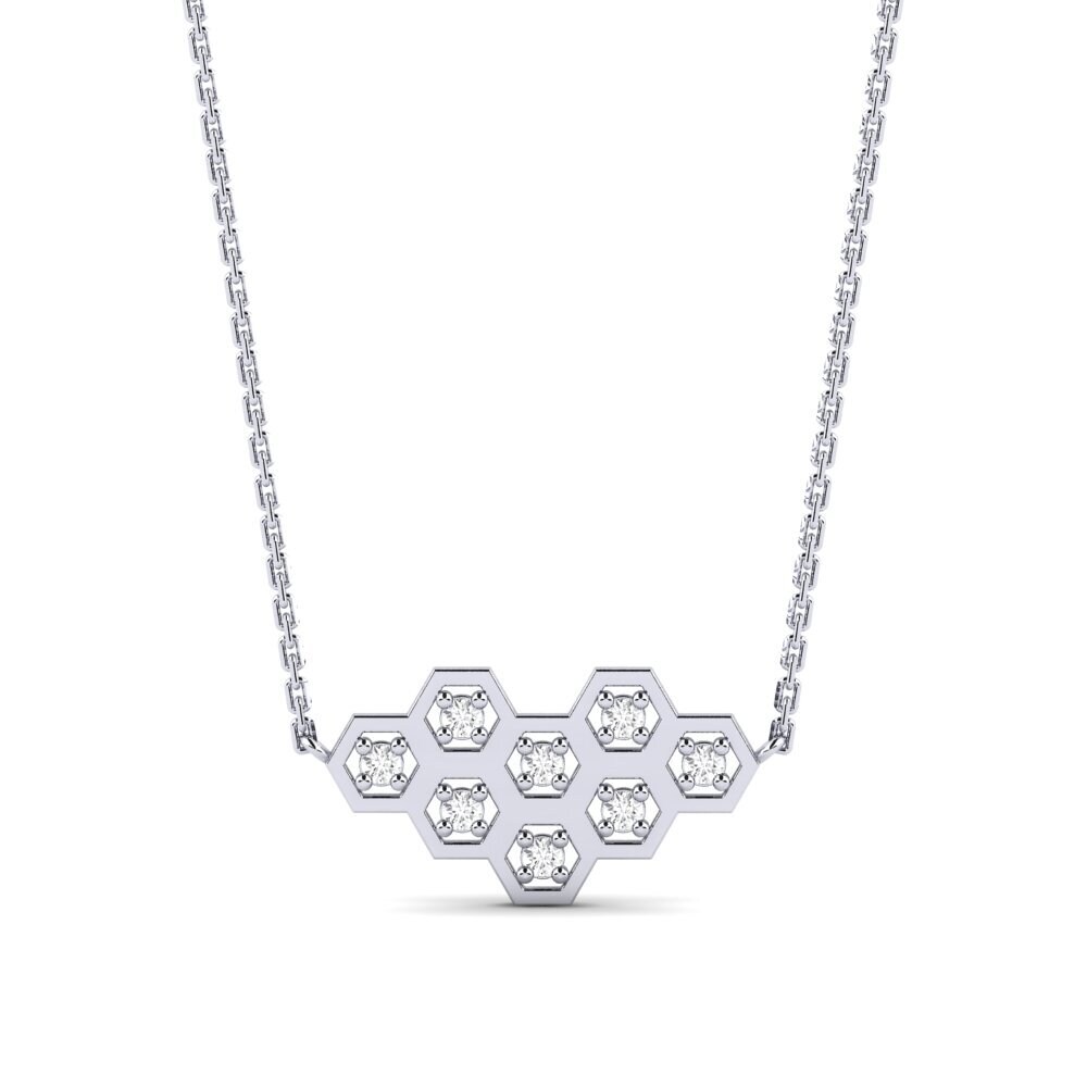 950 Platinum White sapphire Women's Necklace Alkminis