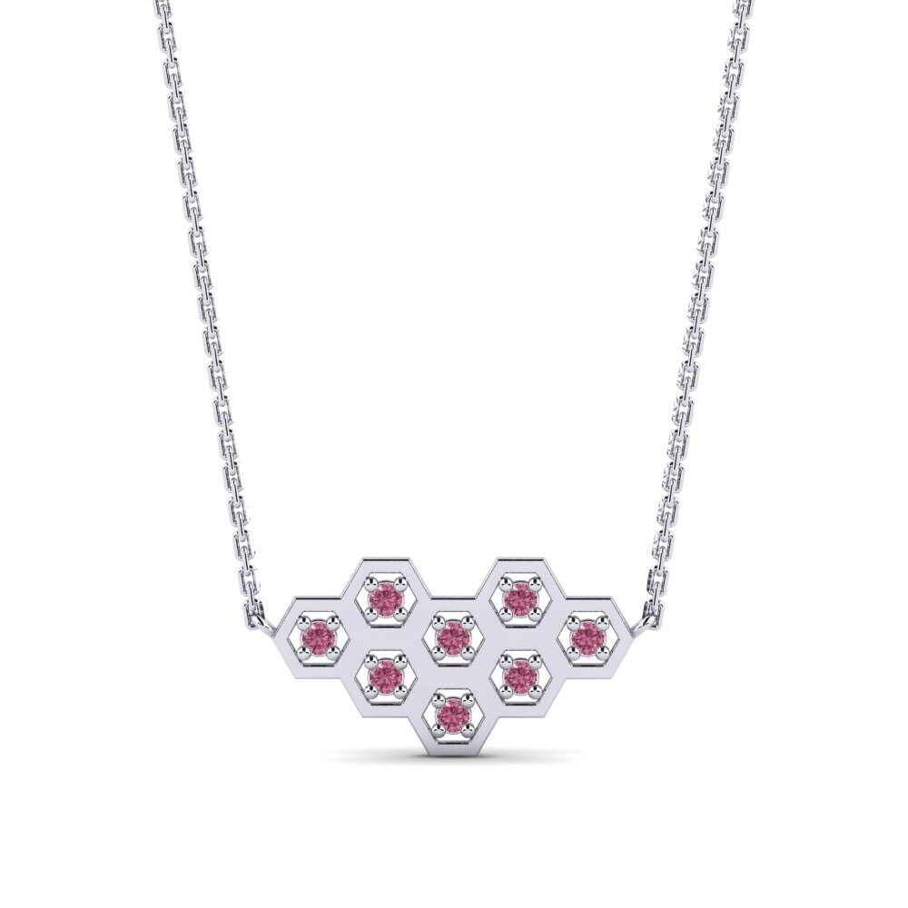 950 Platinum Rhodolite Garnet Women's Necklace Alkminis