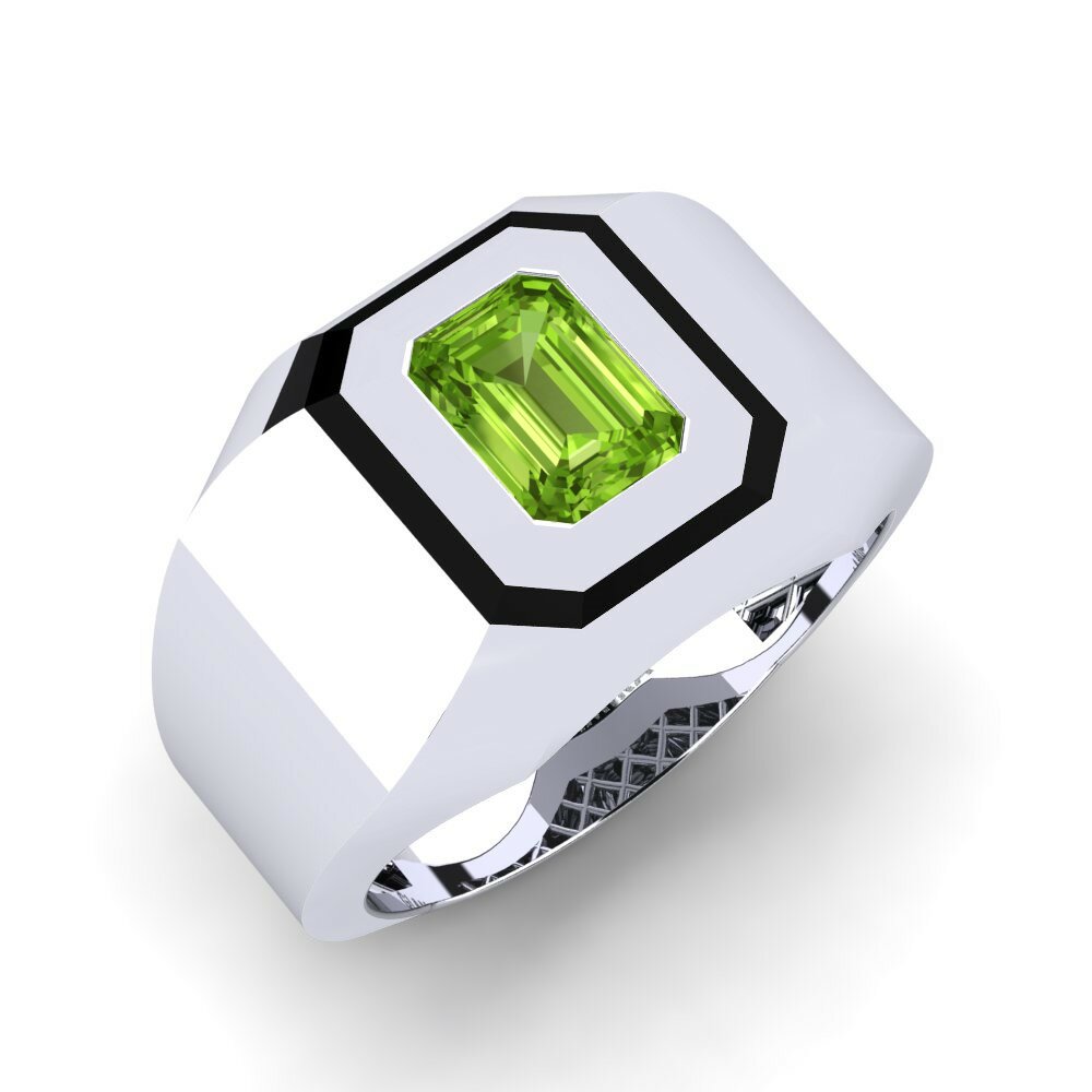 Anello da mignolo uomo Allams Peridoto