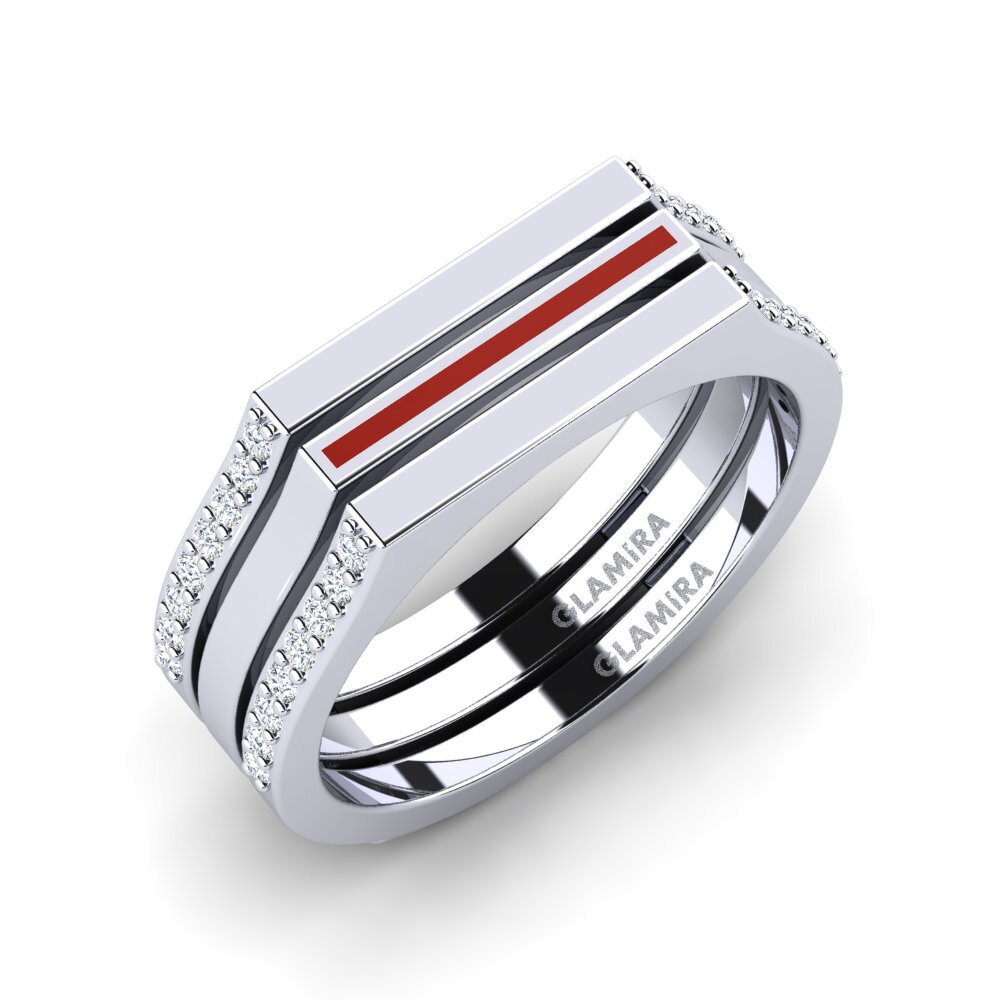 Weißgold 375 Ring Allapste SET