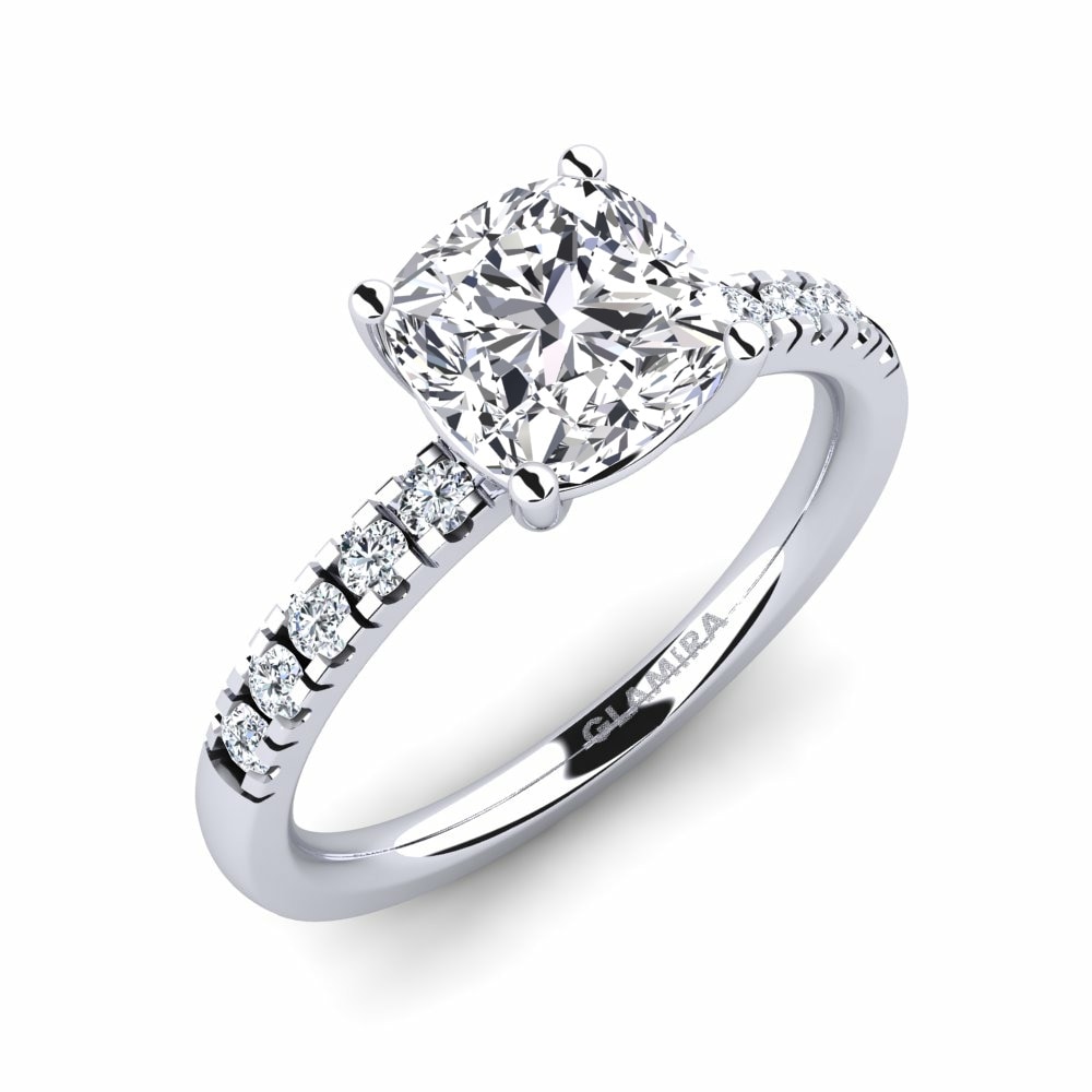 Solitaire Pave Engagement Rings Allison 585 White Gold Lab Grown Diamond
