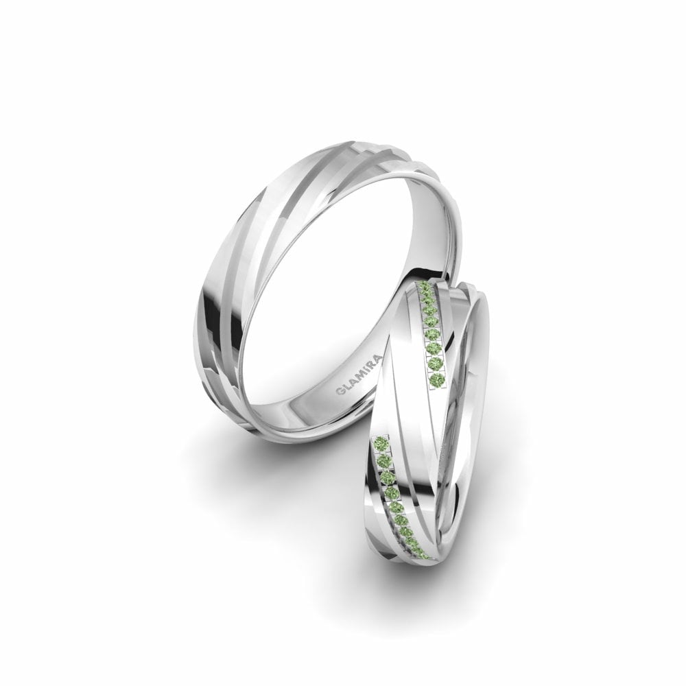 Green Diamond Wedding Ring Alluring Meeting 5mm