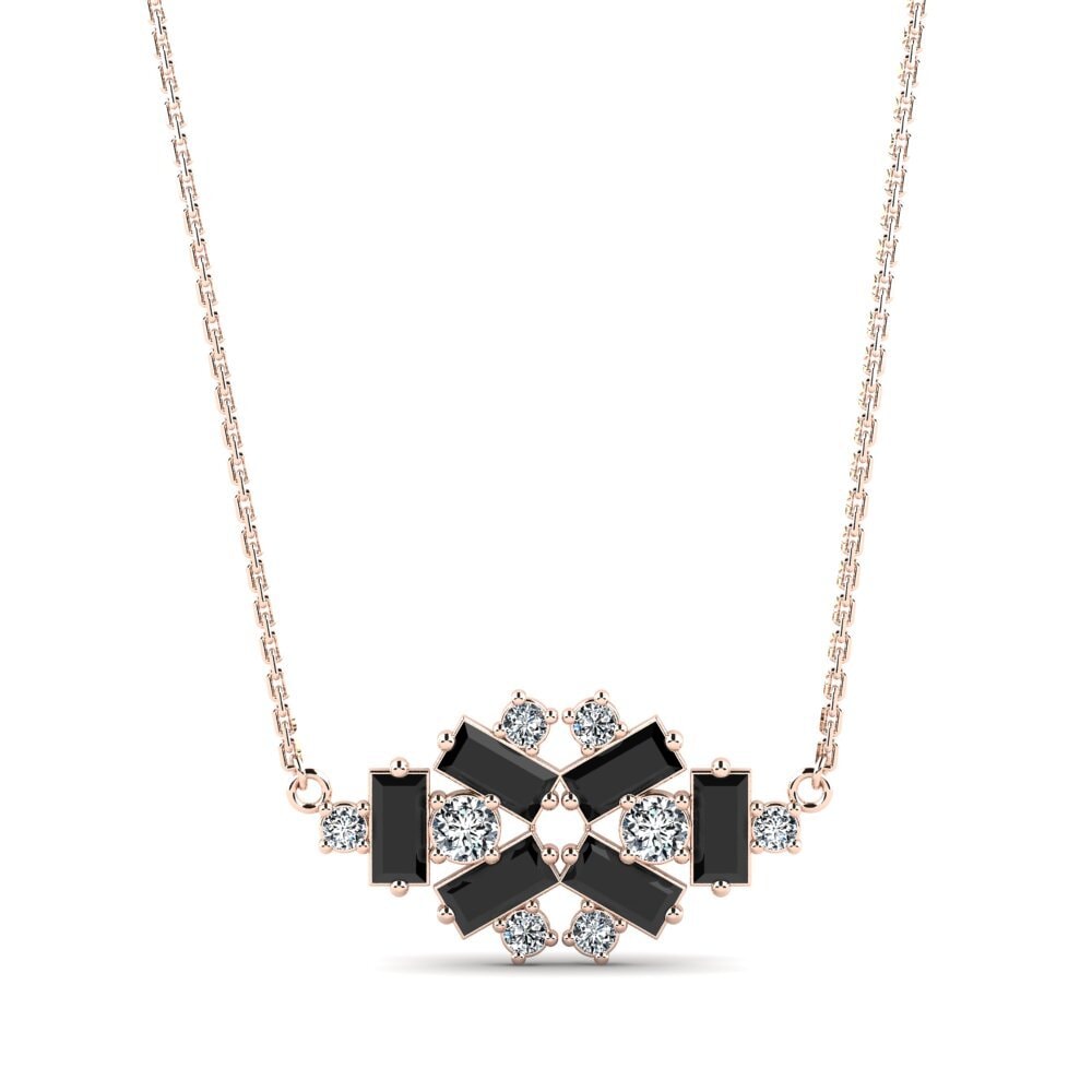 Baguette Black Sapphire Women's Necklace Ally