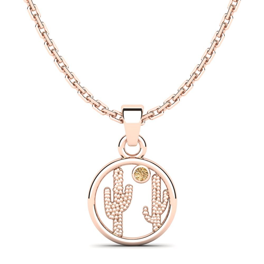 14ct Rose Gold Brown Diamond Kid's Pendant Allyson