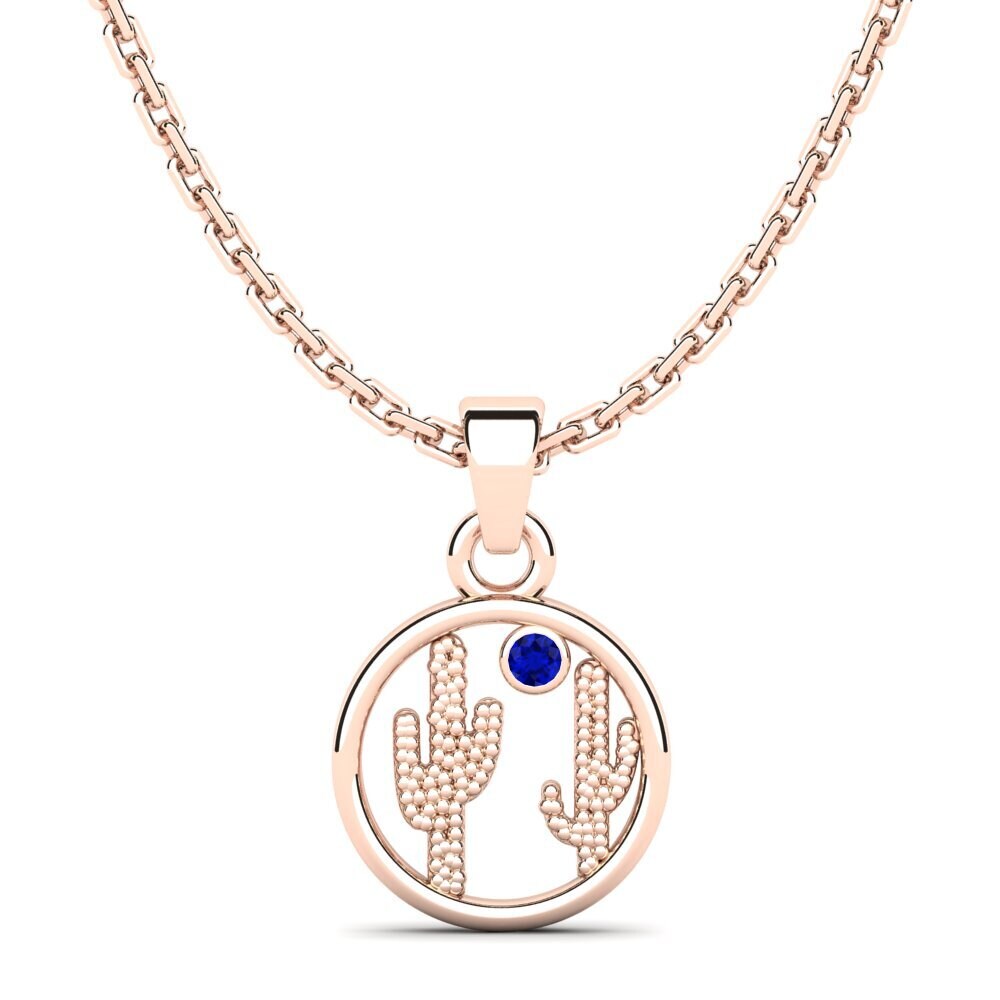 14k Oro Rosa Zafiro Colgante para Niño Allyson