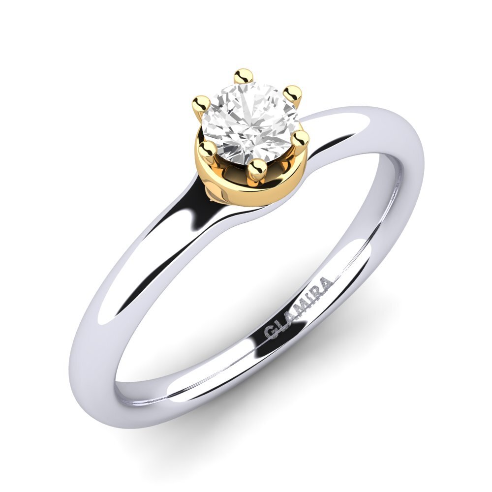 14ct White / Yellow Gold White sapphire Engagement Ring Almira