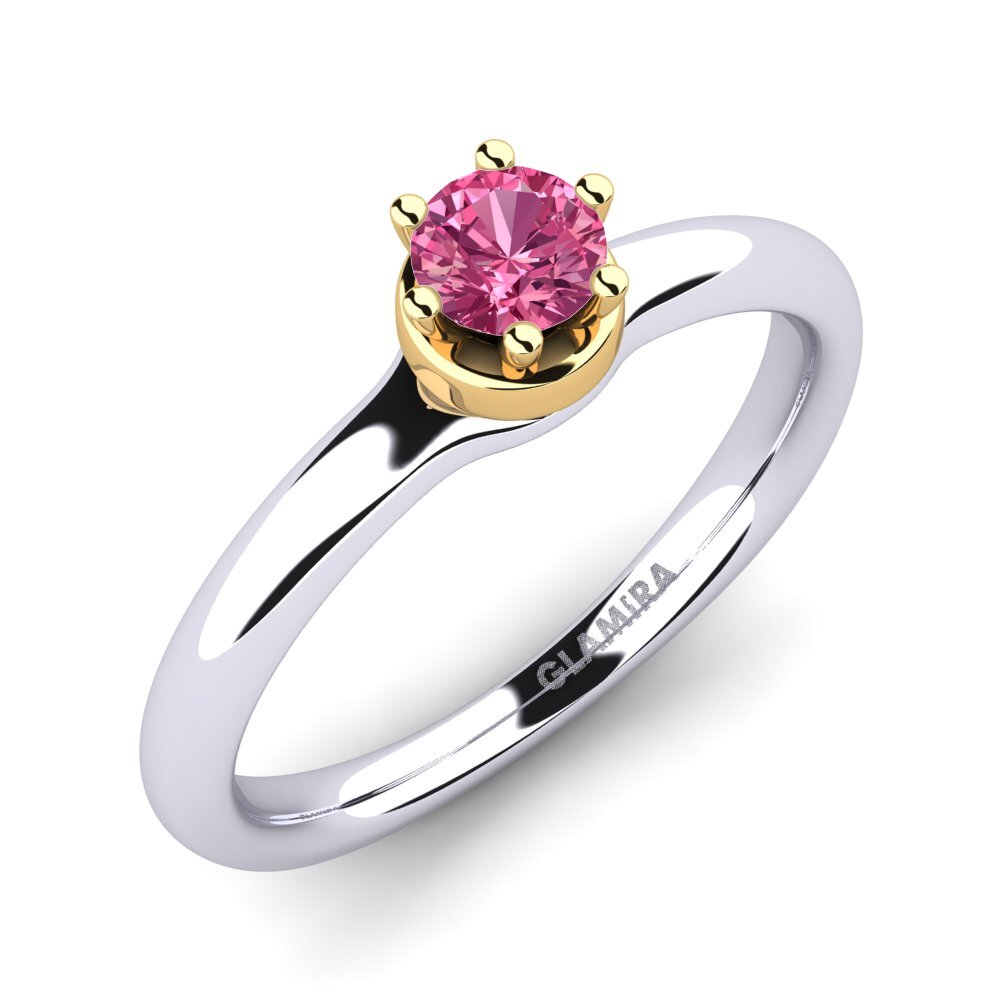 Or Blanc & Jaune 14k Bague de fiançailles Almira