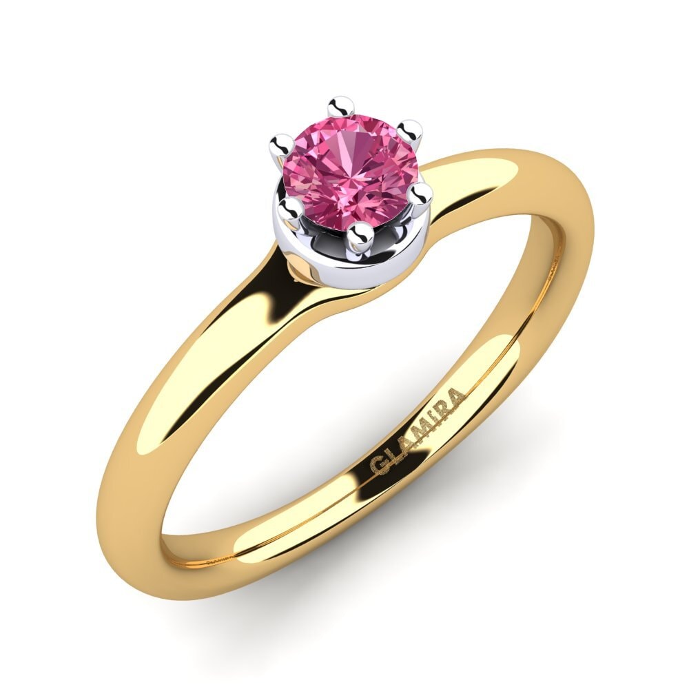 Or Jaune & Blanc 9k Bague de fiançailles Almira