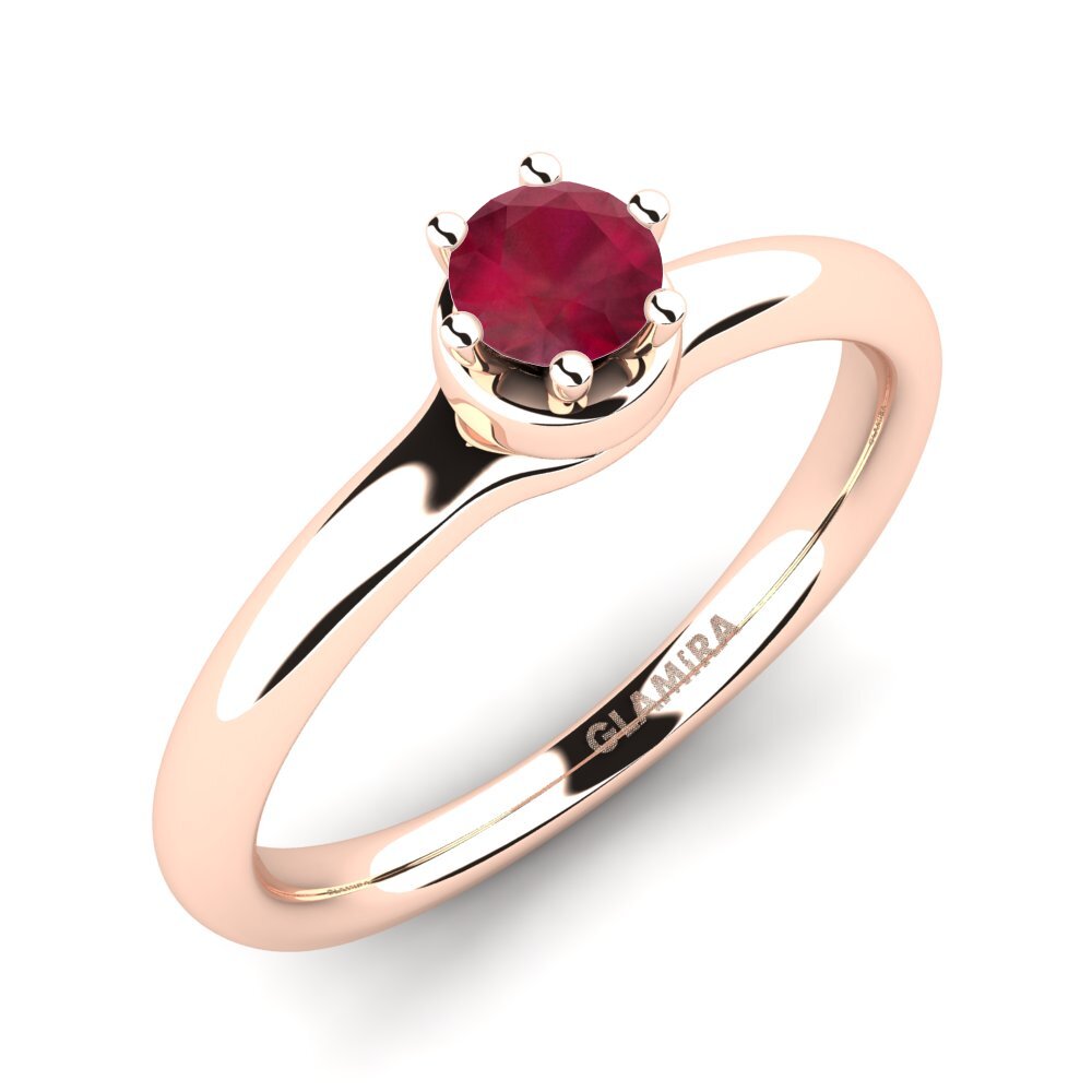 14ct Rose Gold Ruby Engagement Ring Almira