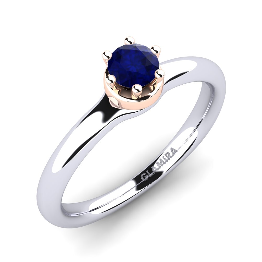 18ct White / Rose Gold Sapphire Engagement Ring Almira