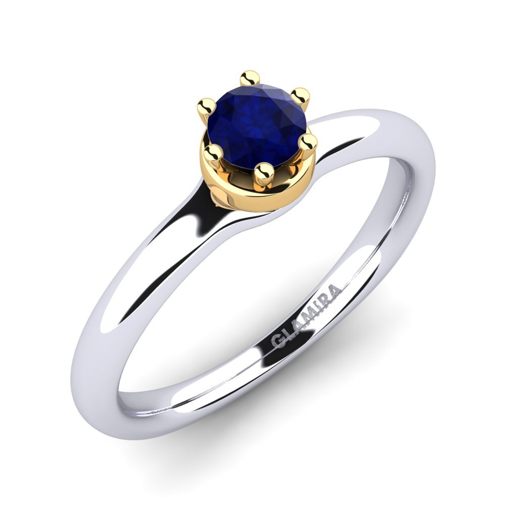 18ct White / Yellow Gold Sapphire Engagement Ring Almira