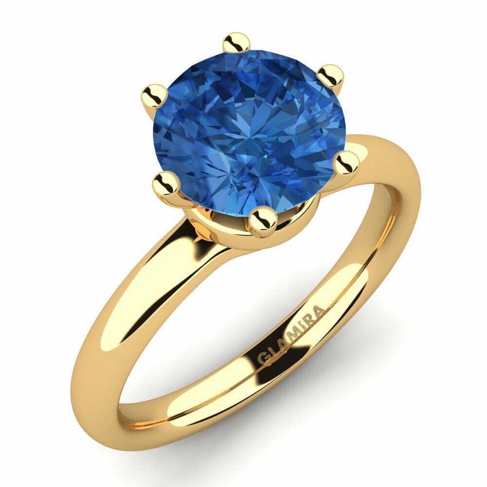 Donker Blauwe Zirkoon Verlovingsring Almira 2.0 crt