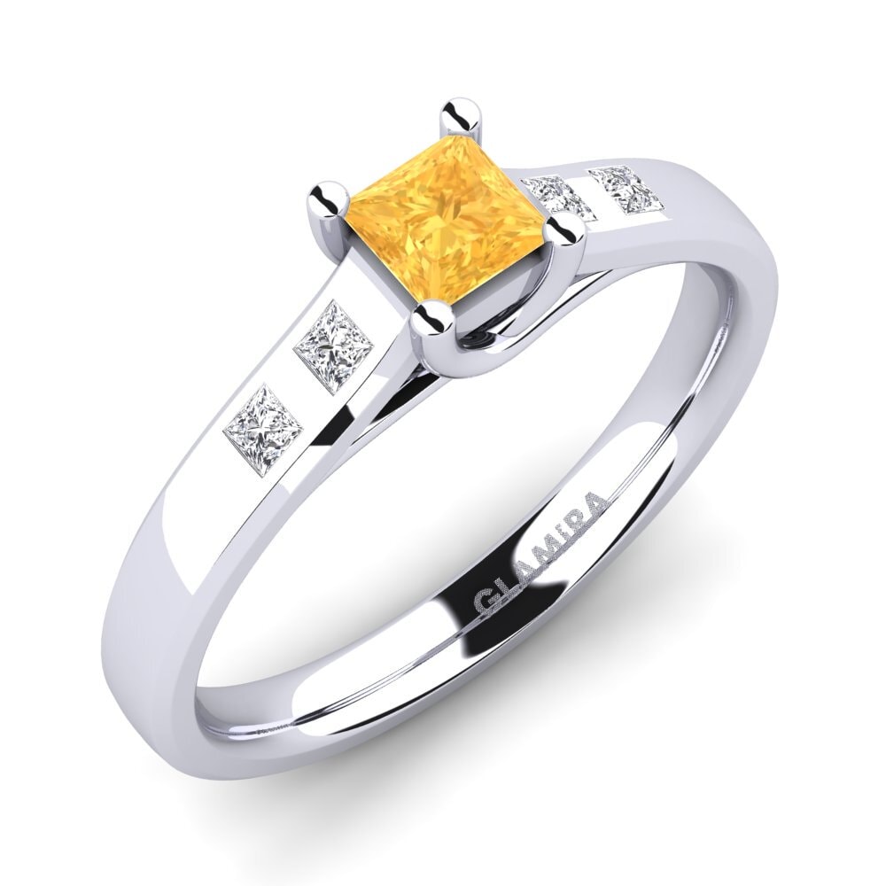 Princess Citrine Engagement Ring Alondra 0.27 crt