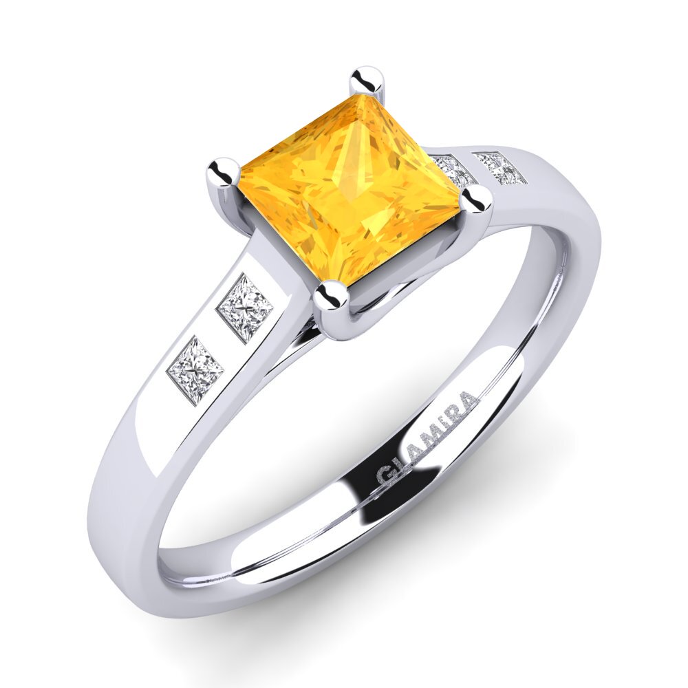 Princess Citrine Engagement Ring Alondra 0.93 crt