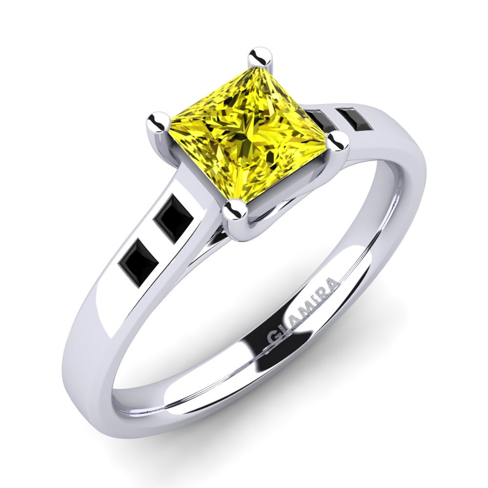Diamante Amarillo Anillo de compromiso Alondra 0.93 crt