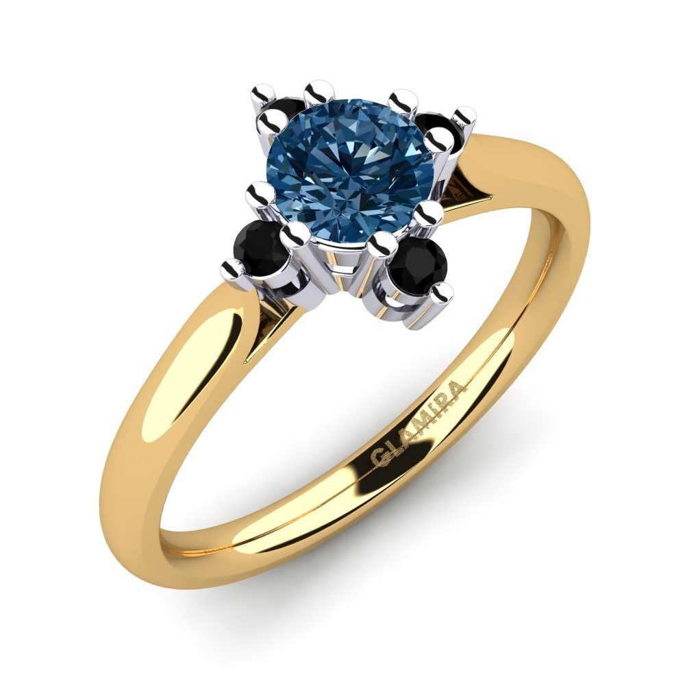 14k Oro Amarillo/Blanco Anillo de compromiso Alonsa